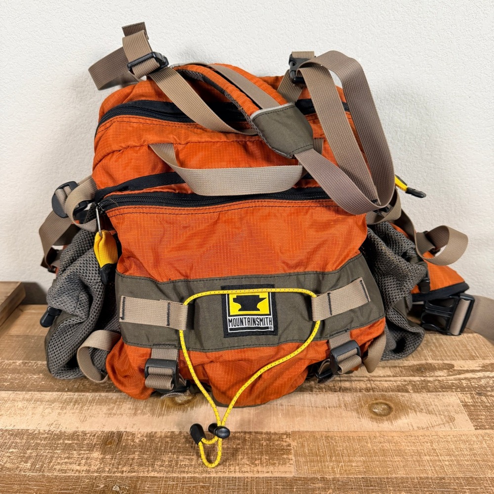 Mountainsmith Day Lumbar Waist Pack Bag Orange Brown Hiking Shoulder Strap